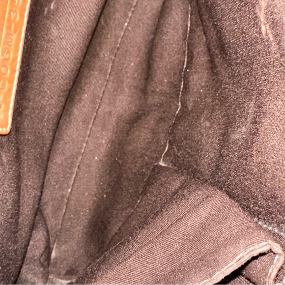 Coach Signature Soho Tan Brown Leather Canvas Slim Shoulder Bag Y2K - Picture 11 of 12